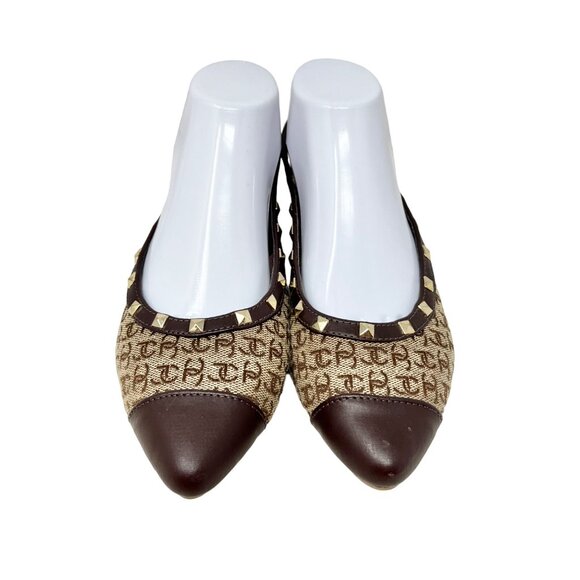 Juicy Couture Poetry Womens Logo Brown Brown Point Toe Flat Sling Back Size 8M - Picture 3 of 13